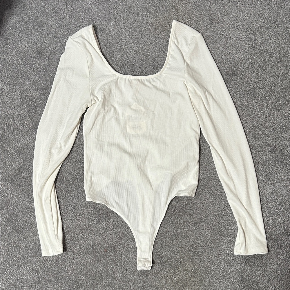 Altard State White Long Sleeve Bodysuit